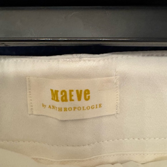 Anthropologie Maeve Women's Ivory White Cropped Cotton Pants Size 4P, 10, & 12 - Picture 6 of 11